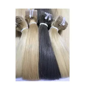 Fita para extensão de cabelo, fita para extensão de cabelo ondulada dupla desenhada trama bom preço cabelo loiro vietnã
