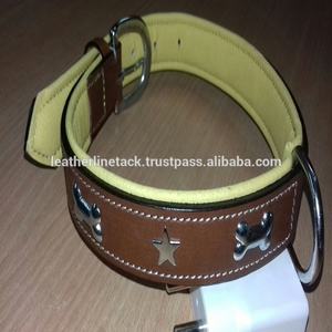 Collier pour chien en cuir marron et noir, écologique, de qualité supérieure, rembourré et réglable - Product Image 2