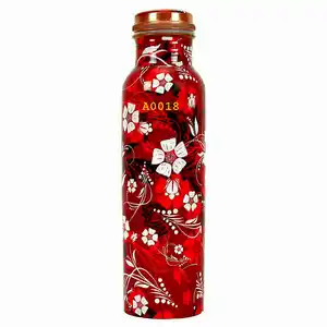 高品质纯铜水瓶水瓶数码印花阿育吠陀健康益处铜水瓶低价