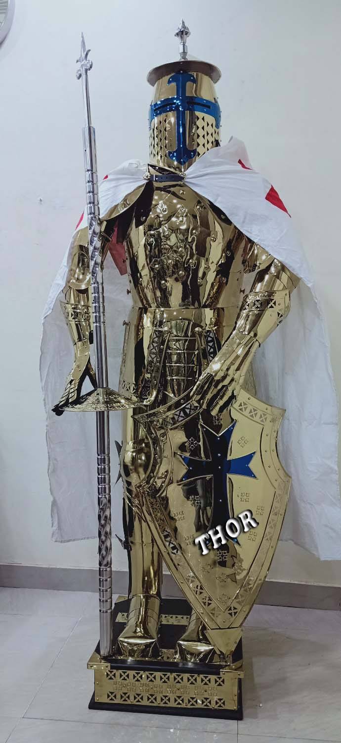 中世の騎士の着用可能な鎧、十字軍戦闘用全身ステンレス鋼鎧スーツ