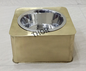 Stainless Steel Food and Water Bowls for Small to Large Dogs AndFood Bowl Dogs and <b>Cats</b> Pet <b>Feeder</b> Brass PolishedStainless Steel - Product Image 2