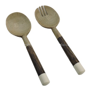 Outils de serveur de salade en bois de mangue naturel de qualité supérieure ensemble de couverts en bois cuillère fourchette pour la maison cuisine ustensiles de cuisine vaisselle - Product Image 1