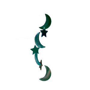 Carillon à vent de Noël de haute qualité en agate verte, tranches d'agate géode, demi-lune, étoile, tranches d'agate colorées, décoration d'intérieur - Product Image 1