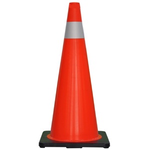 Red Traffic Cone With Reflective Stripe Floor <b>Standing</b> PP Material Construction Zones Use - Product Image 4