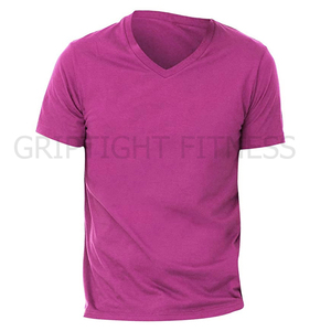 เสื้อยืดคอวีแขนสั้นผ้าแคนวาสสีผสมสามส่วนสำหรับทุกเพศ - Product Image 5