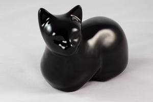Urna de gato de Metal plateado de estilo americano de lujo bellamente hecha a mano, la mejor calidad personalizada para almacenamiento de cenizas de mascotas con soporte - Product Image 2