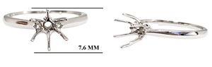 Bague de fiançailles et de mariage semi-montée en or blanc massif 18 carats avec diamant central véritable 1,5 carat, sertie 6 griffes, pour style classique - Product Image 2