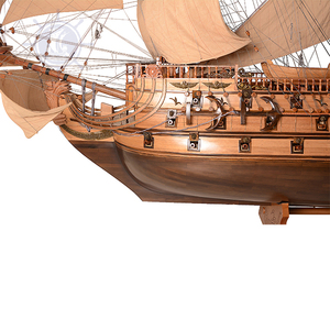 Réplica de madera hecha a mano de San Felipe, modelo de barco, soporte de exhibición de gran tamaño, decoración de madera de cedro náutico para el hogar pintado - Product Image 4