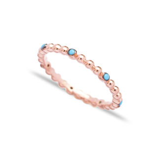 Bague perlée en argent Sterling 925 véritable, bijoux artisanaux turcs, vente en gros, pour femmes - Product Image 1