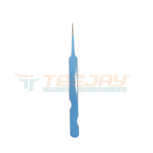Pince à épiler de type A lisse bleu clair, pour extensions de cils, avec Base, outils de maquillage, soins de beauté, étiquette privée, 1 pièce - Product Image 4