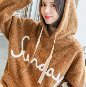 Sudadera con capucha de manga 3/4 para mujer, nueva moda de invierno - Product Image 6