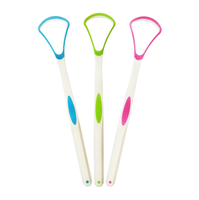 Grattoir à langue portable en plastique certifié CE, emballage en boîte couleur, logo personnalisé, impression sérigraphique, modèle TC-M5 pour