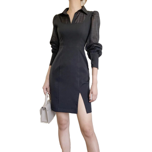 Nuovi arrivi elegante abito ufficiale <span class=keywords><strong>bianco</strong></span> estate manica lunga fessura frontale abito Casual Made in Vietnam - Product Image 4