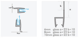 Joint <span class=keywords><strong>de</strong></span> <span class=keywords><strong>porte</strong></span> en verre PVCShower <span class=keywords><strong>de</strong></span> haute qualité sans cadre en caoutchouc plastique bande d'étanchéité <span class=keywords><strong>de</strong></span> salle <span class=keywords><strong>de</strong></span> bain - Product Image 2