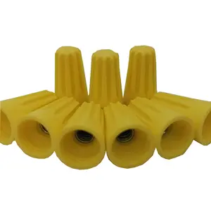 Kimbetter P4 Yellow Double Wing Plastic Screw On Electrical Wire Connector Cord End Spring