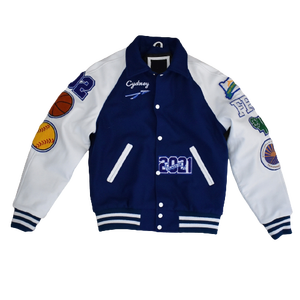 แจ็คเก็ตเบสบอลวินเทจแบบ Letterman Varsity สำหรับผู้ชาย คุณภาพสูง ผลิตตามแบบ OEM  ตกแต่งด้วยหนังและงานปักเชนิลล์ - Product Image 2