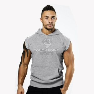 Sudaderas con capucha de algodón sin mangas camuflaje cremallera personalizada al por mayor 100% tela Jersey - Product Image 3