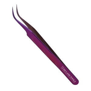 Stainless Steel Eyelash Extension Strong Curved Tip Tweezer in Purple Color with Your Own Logo, Eyelash Extension Tweezer - Product Image 3