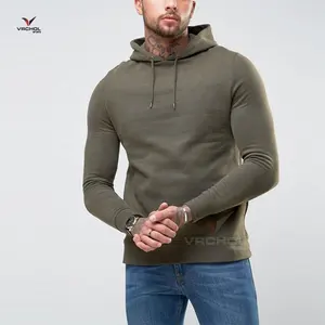 Plain Custom 100% Cotton Blank Men Wholesale Hoodies/Wholesale High Quality Fitted Green Blank Men's Hoodie