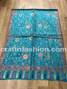 Wholesale Floral Print Woolen Kani Stoles - Winter Wear Modal Silk <b>Shawl</b> - Indian Silk Scarf-Scarves-<b>Shawl</b>-Neck <b>Wrap</b>-Dupatta - Product Image 5