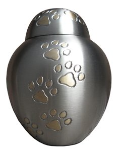 Charcoal Grey Brass Pet Cremation <b>Urn</b> Paw Print Design Ashes Container Memorial Keepsake Funeral <b>Urn</b> for Dog <b>Cat</b> Ash Storage - Product Image 1