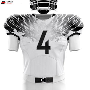 Camiseta de Fútbol Americano de Alta Calidad, Uniforme de Jugador XL, Diseño de Logotipo Personalizado, Sublimada, Bordada, Color Blanco y Morado - Product Image 2