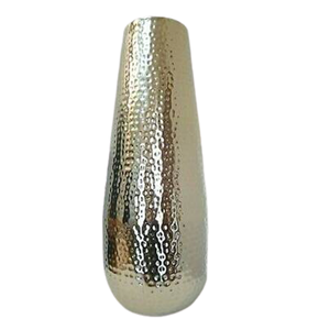 Florero y macetas de metal con textura plateada para el hogar, hoteles, moteles y decoración de restaurante, floreros de metal europeos modernos - Product Image 2