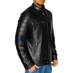 Chaqueta de piel de Oveja Negra para hombre, OEM, precio de fábrica, venta al por mayor, 2022 - Product Image 3