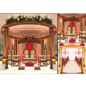 Mandap de Madera para Bodas Indias a Bajo Precio, Mandap Circular de Madera para Bodas Hindúes, Ceremonia de Boda India, Mandap de Madera de Teca, España - Product Image 1
