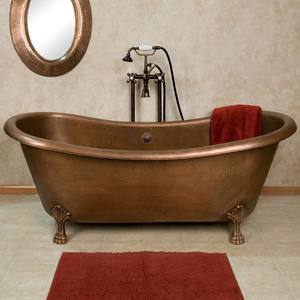 Hecho a mano elegante lujosa Villa bañera independiente cobre rústico con Base inclinada cobre puro Whirlpool precio barato - Product Image 4