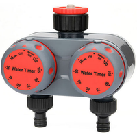 Temporizador de Agua Mecánico de 2 Zonas, Múltiples Programas y Tiempos de Funcionamiento, Controlador de Riego de Jardín con Dos Dial y Agarre Cómodo
