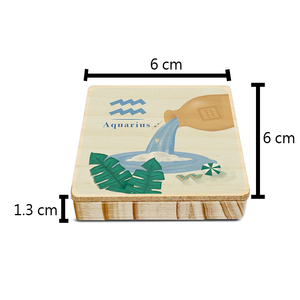 Graphic Square Mirror Wooden Phone Stand Capricorn Star Sign Horoscope Cell Phone Support Handmade OEM ODM - Product Image 6