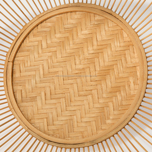 Set of 2 Naturals Bamboo <b>Basket</b> With Faux Leather Handle Wholesale - Product Image 4