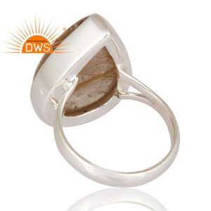 Solid 925 Silver Designer <b>Chunky</b> <b>Ring</b> Manufacturer Golden Rutile <b>Ring</b> Gemstone <b>Rings</b> Jewelry Classic Collection - Product Image 3