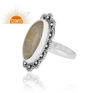 Fabulous Golden Rutile Gemstone <b>Ring</b> <b>Indian</b> Antique Designer Solid Sterling Silver <b>Ring</b> Jewelry Manufacturer Classic Collection - Product Image 3