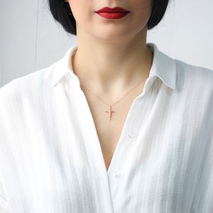 Colgante de cruz de plata de ley 925, joyería artesanal turca - Product Image 2