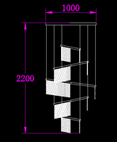 Personnalisé de luxe moderne anneau rond LED lumière hôtel hall escalier grand lustre en cristal