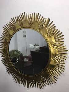 Espejo metálico para decoración del hogar, colgante de gran belleza, forma redonda, con marco de Metal decorativo para pared - Product Image 3