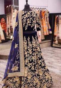 ชุดเดรส Koti lehenga สำหรับเจ้าสาวเดรสแต่งงานทำจากผ้าไหมประดับลูกปัดแก้วลายนูนลาย2021 - Product Image 2