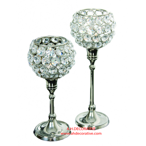 Bougeoir suspendu décoratif pour la maison de Noël à vendre Porte votif perlé en cristal fait main - Product Image 4