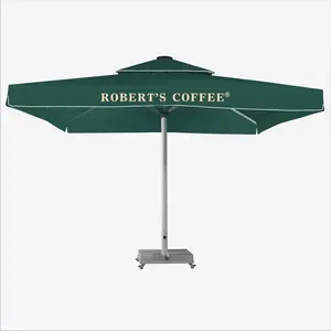 Защита от солнца и дождя водонепроницаемый большой зонт с пользовательским логотипом 400x400 см Алюминиевая рама зонтик садовый дворик