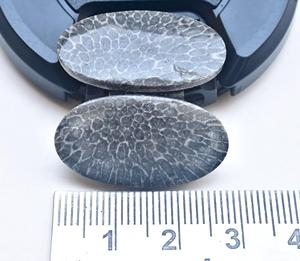 หินกระเบนพลอยคู่ Cabochon,หินฟอสซิลสีดำโมร็อกโกทรงหลวมอัญมณีทรงหลวม - Product Image 3