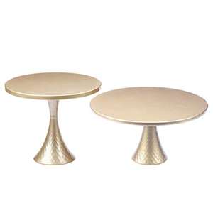Support à gâteau doré en métal et à un seul niveau, Stand de service à gâteaux doré pour décoration de mariage et de fête, vente en gros - Product Image 1