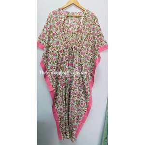 Women Kaftan <b>Dress</b> Handmade Floral Printed Summer Casual Evening Gown Kaftan <b>Dress</b> Party Wear Beach <b>Lingerie</b> Coverup Woven Gowns - Product Image 3