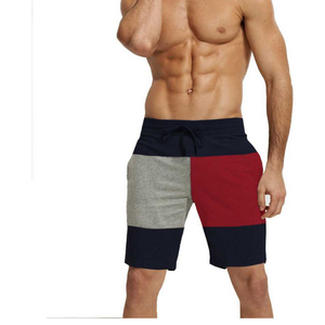 Pantalones cortos de gimnasio para hombre de alta calidad, transpirable, de algodón/poliéster, con cordón, ropa de Fitness, estilo informal negro liso, gran oferta de fábrica - Product Image 1