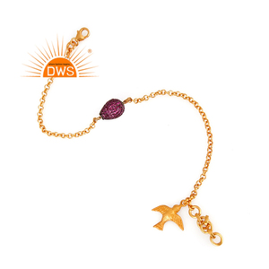 Pulsera de Plata de Ley 925 con Rubí Natural y Baño de Oro para Mujer, Último Modelo 2026, Fabricante de Joyería - Product Image 2