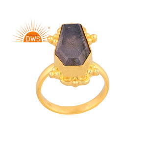 Bague empilable en argent sterling 925 avec pierre précieuse naturelle labradorite, design cercueil, pour femme, best-seller 2026, fabricant de bijoux - Product Image 1