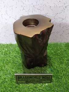 WOOD LOG BRASS CREMATION CANDLE LIGHT CREMATION <b>URN</b> FUNERAL SUPPLIES BRASSWORLD INDIA - Product Image 4