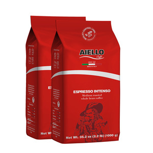 Meilleure qualité italienne BIO BIO HALAL WHAD certifié moyen torréfié 1000gr./2.2lb grains de café Espresso Intenso en grains entiers - Product Image 1