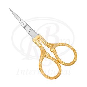 กรรไกรตัดเล็บลายปักสีทอง9ซม. เครื่องมือทำเล็บมือเล็บเท้าสวยงาม - Product Image 1